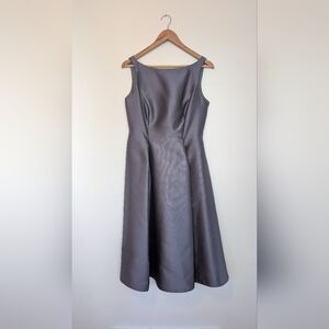 Adrianna Papell Charcoal Midi Dress